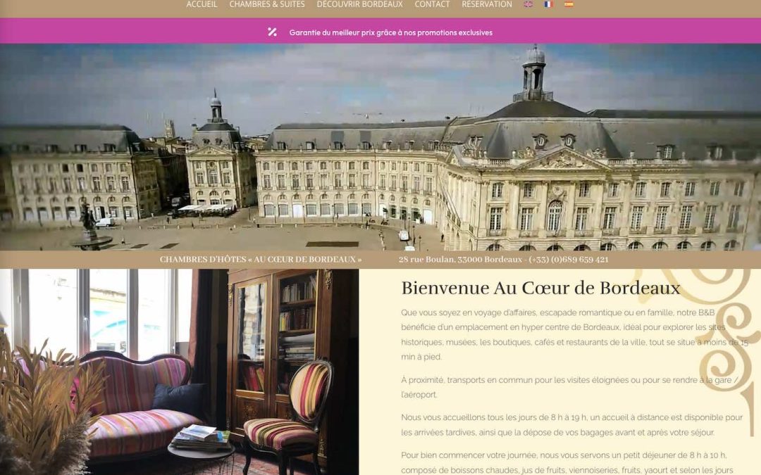 Création de site internet pour Au Cœur de Bordeaux à Bordeaux