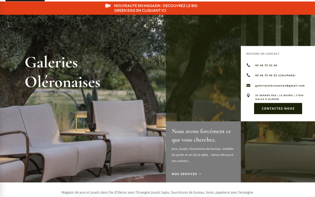 Création de site internet pour Galeries Oléronaises à Dolus d&rsquo;Oléron
