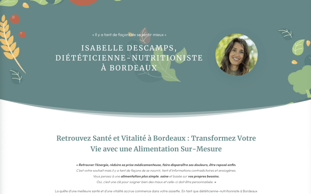 Création de site internet pour Isabelle Descamps à Bordeaux