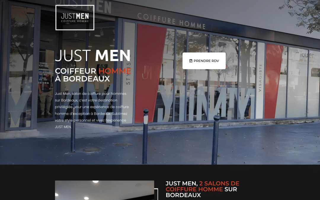 Réalisation web et communication pour Just Men à Bordeaux