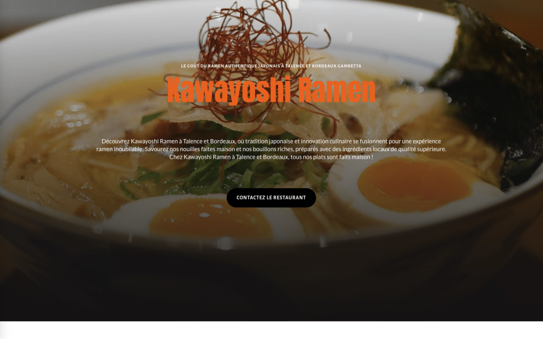 Création de site internet pour Kawayoshi Ramen à Bordeaux,  Talence