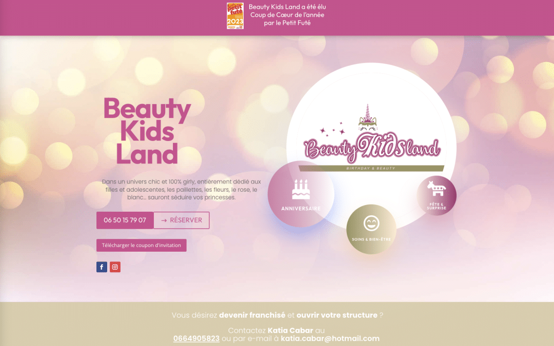 Création de site internet pour Beauty Kids Land à Eysines