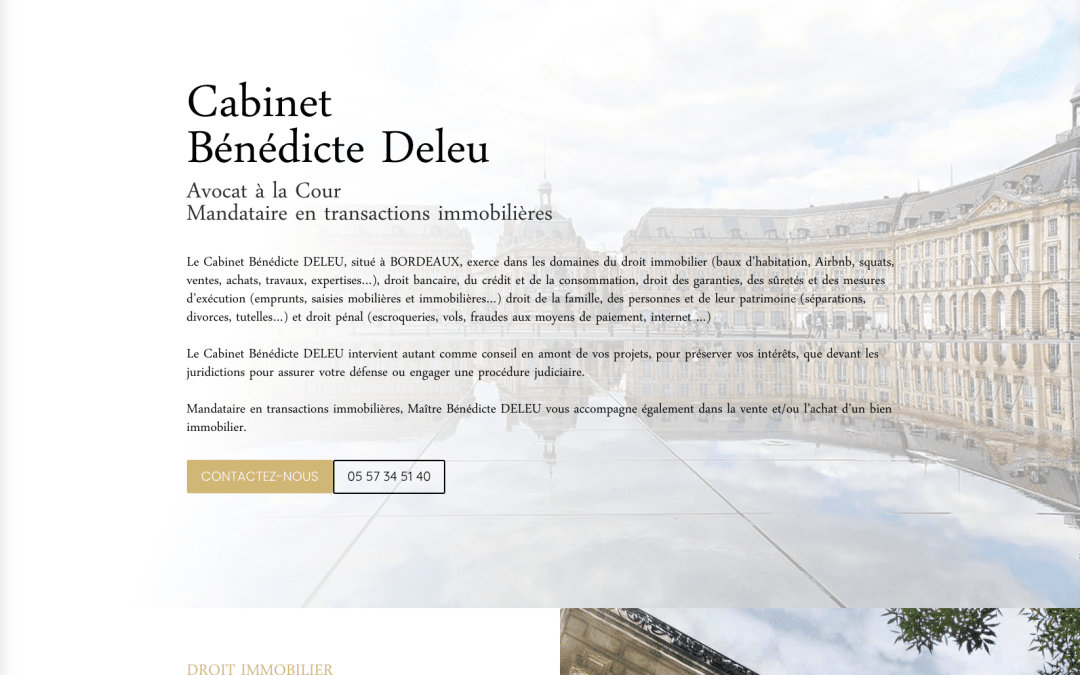 Création de site internet pour Cabinet Bénédicte Deleu à Bordeaux