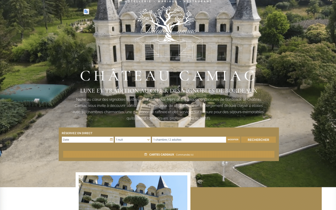 Création de site internet pour Chateau Camiac à Camiac-et-Saint-Denis