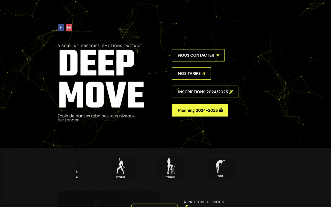 Réalisation web et communication pour Deep Move à Langon