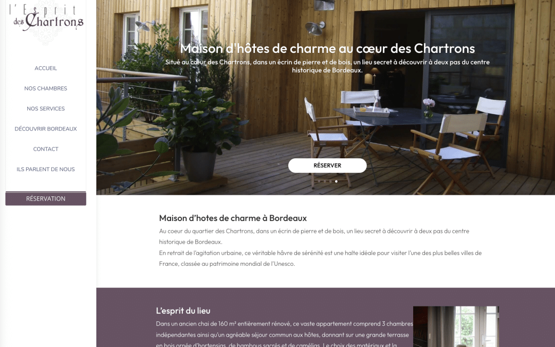 Création de site internet pour L’Esprit des Chartrons à Bordeaux