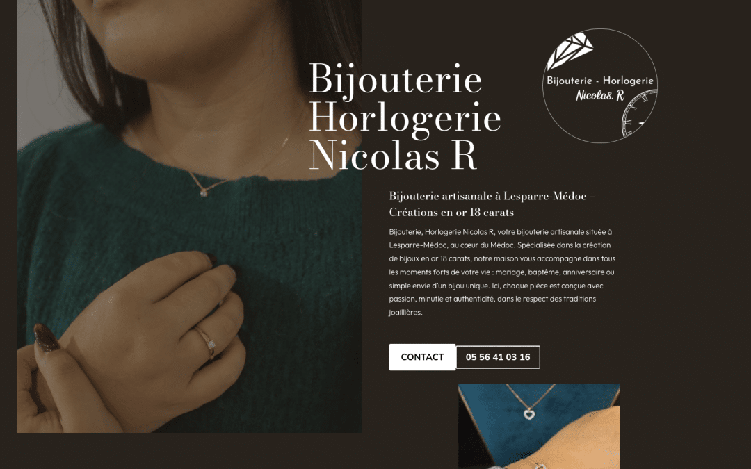 Création de site internet pour la Bijouterie Nicolas R à Lesparre-Médoc