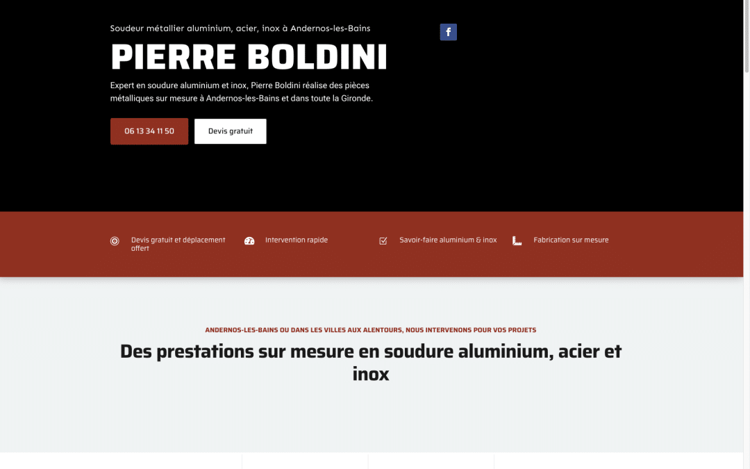 Création de site internet pour Pierre Boldini à Andernos-les-Bains