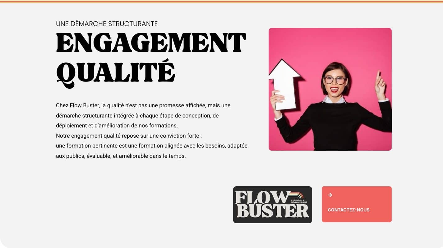 Aperçu du site Flow Buster