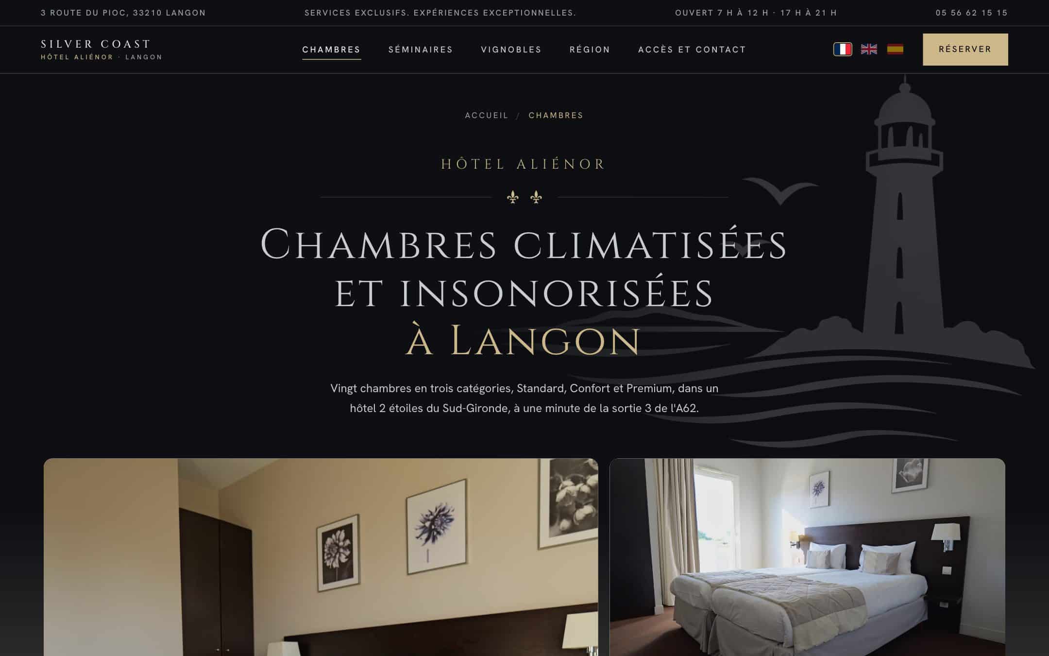 Aperçu du site Hôtel Aliénor