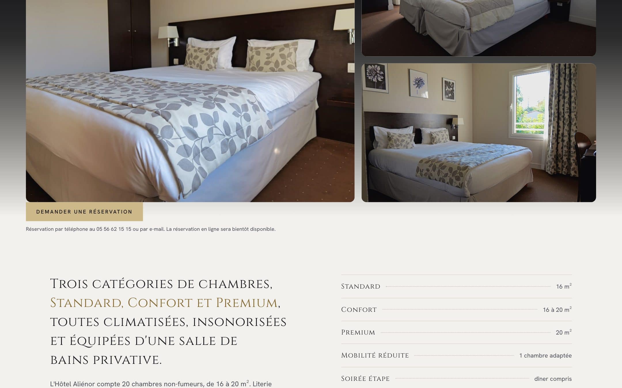 Aperçu du site Hôtel Aliénor