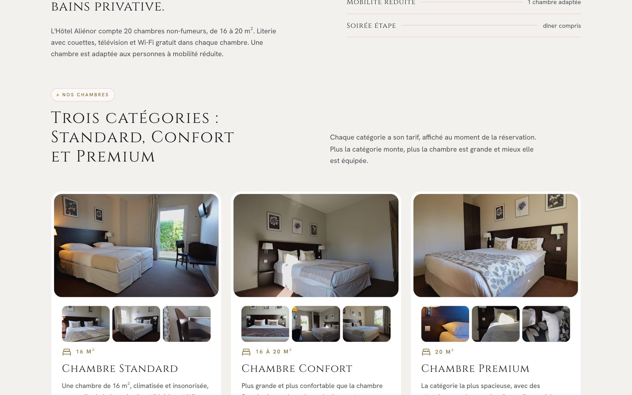 Aperçu du site Hôtel Aliénor
