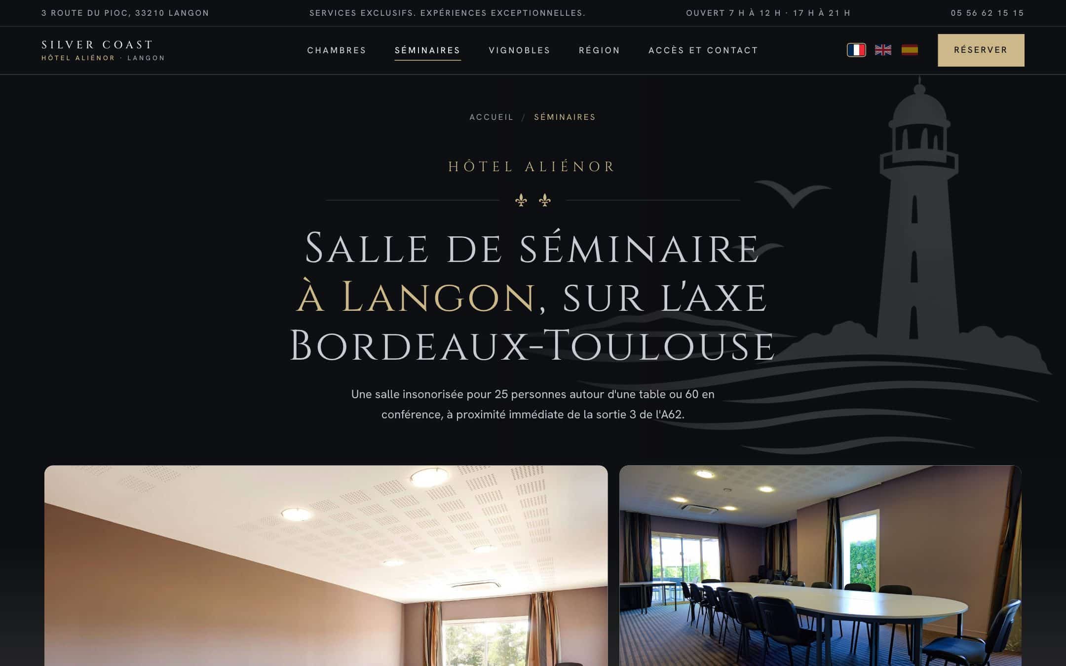 Aperçu du site Hôtel Aliénor