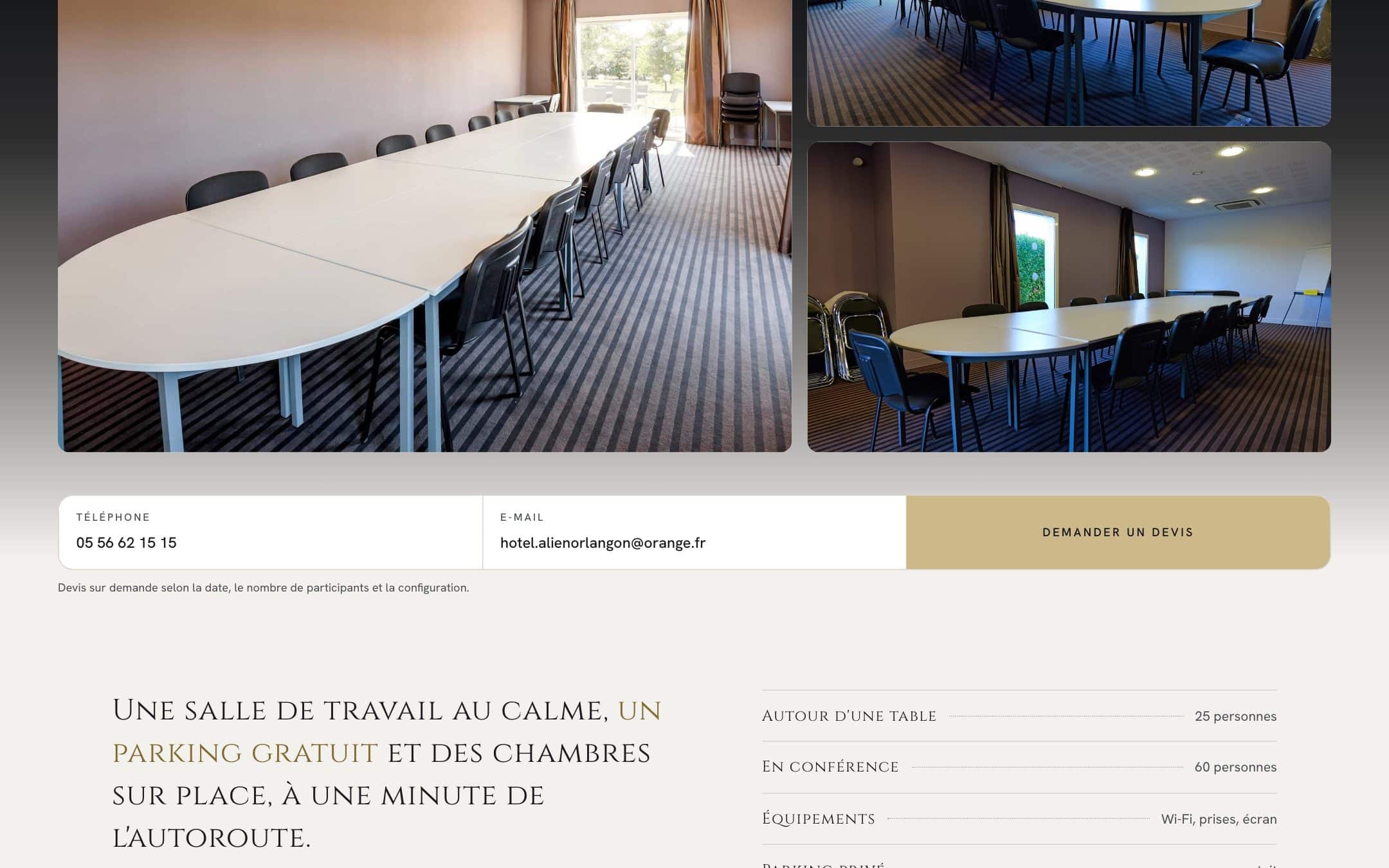 Aperçu du site Hôtel Aliénor