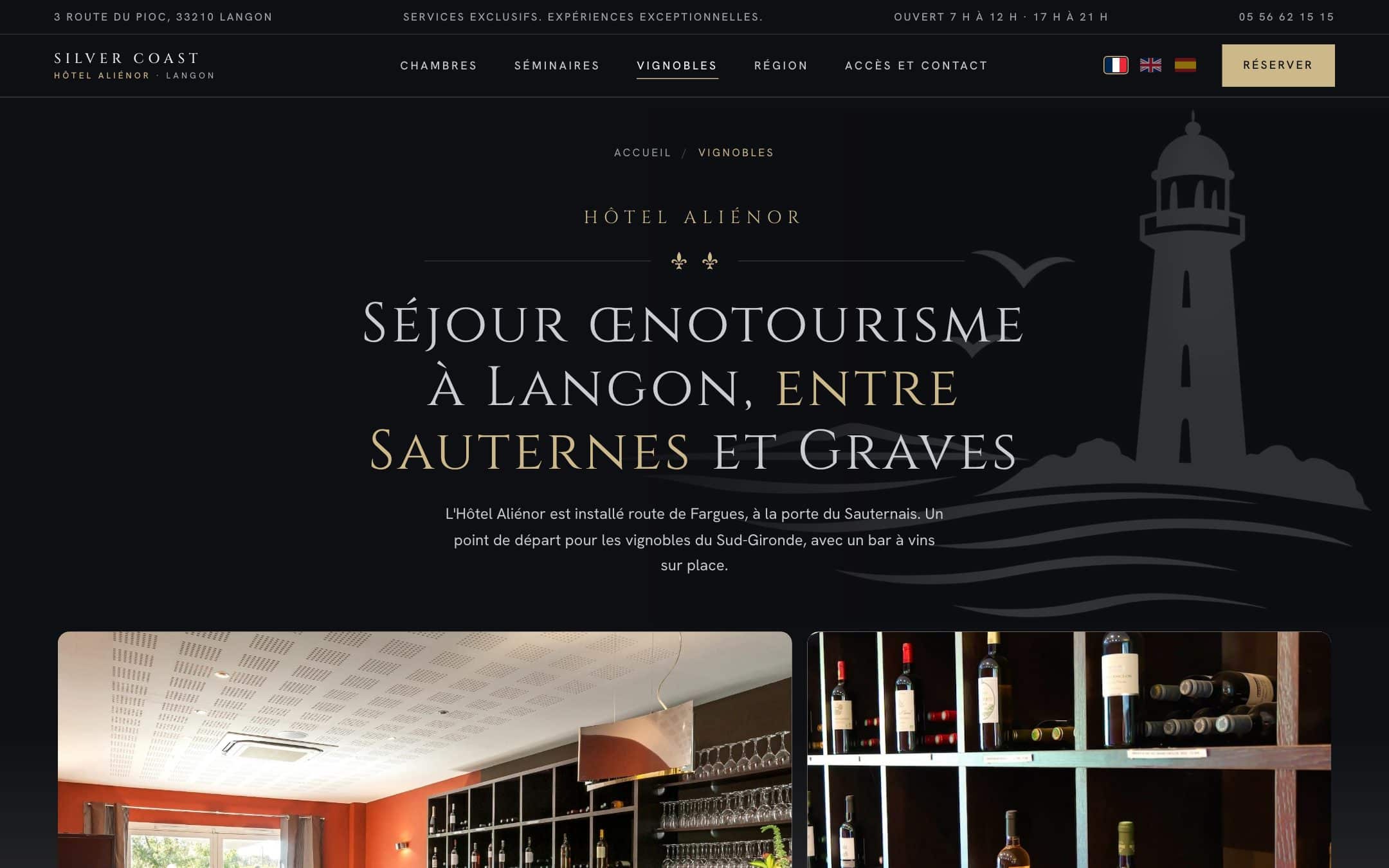 Aperçu du site Hôtel Aliénor