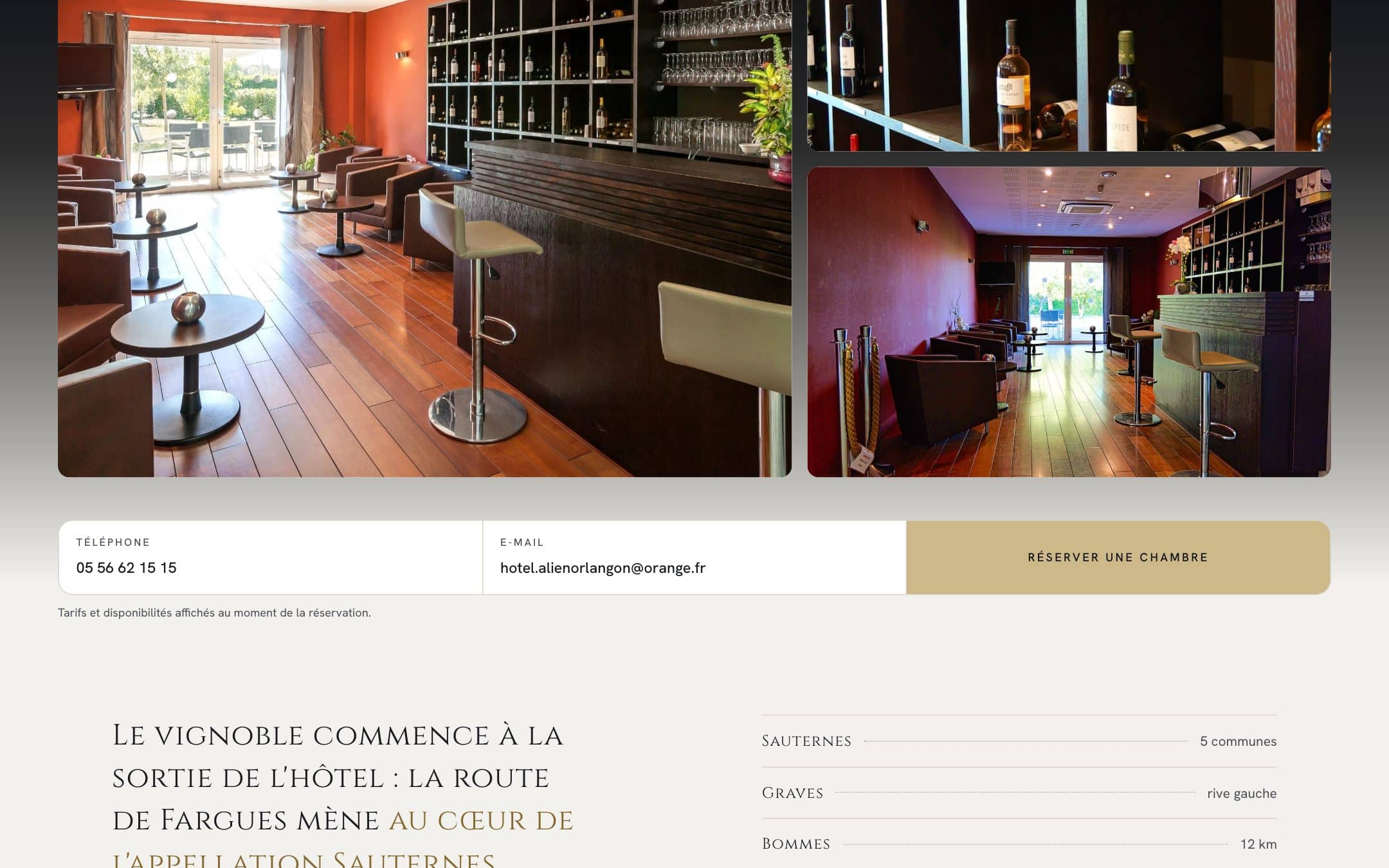 Aperçu du site Hôtel Aliénor