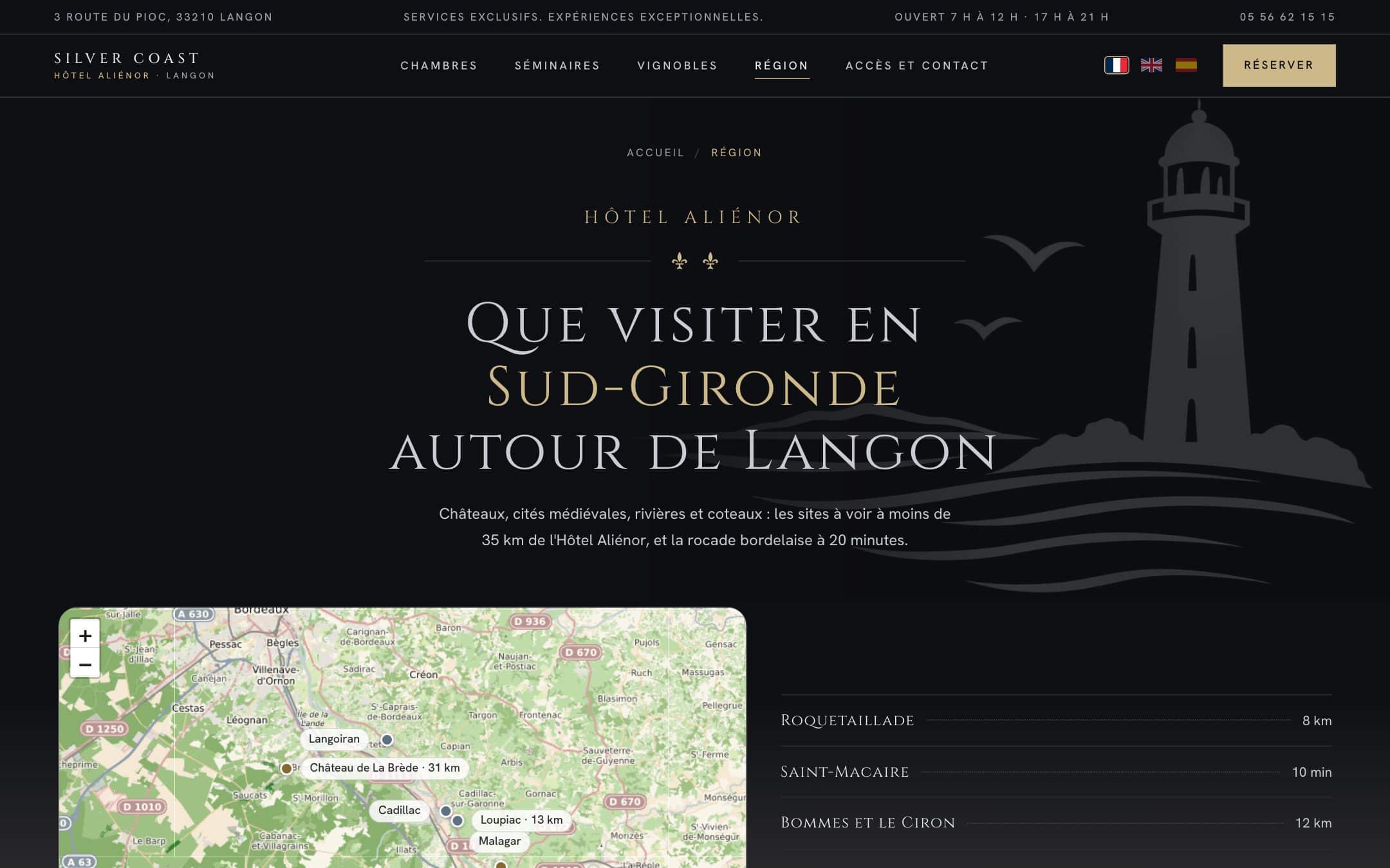 Aperçu du site Hôtel Aliénor