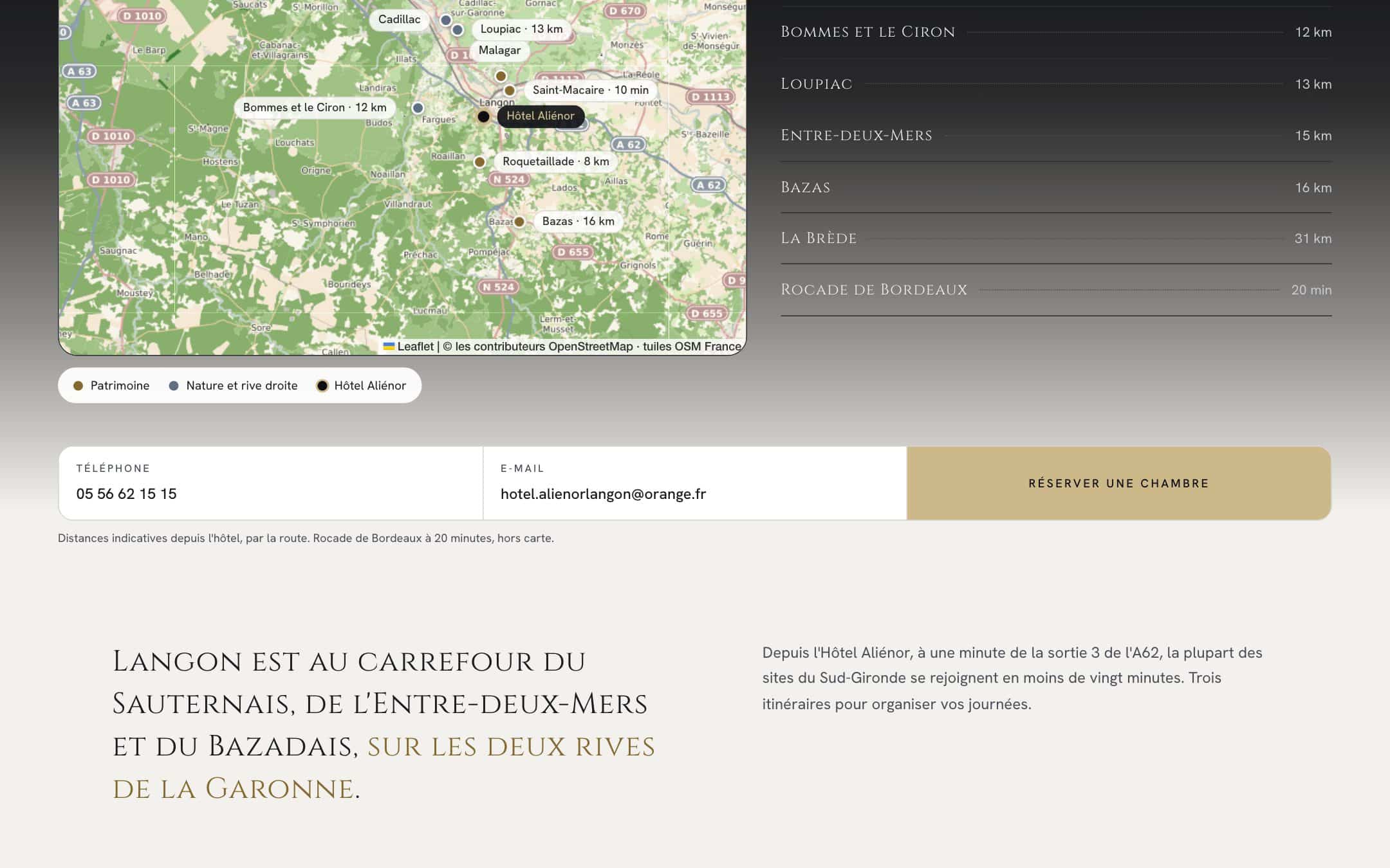 Aperçu du site Hôtel Aliénor