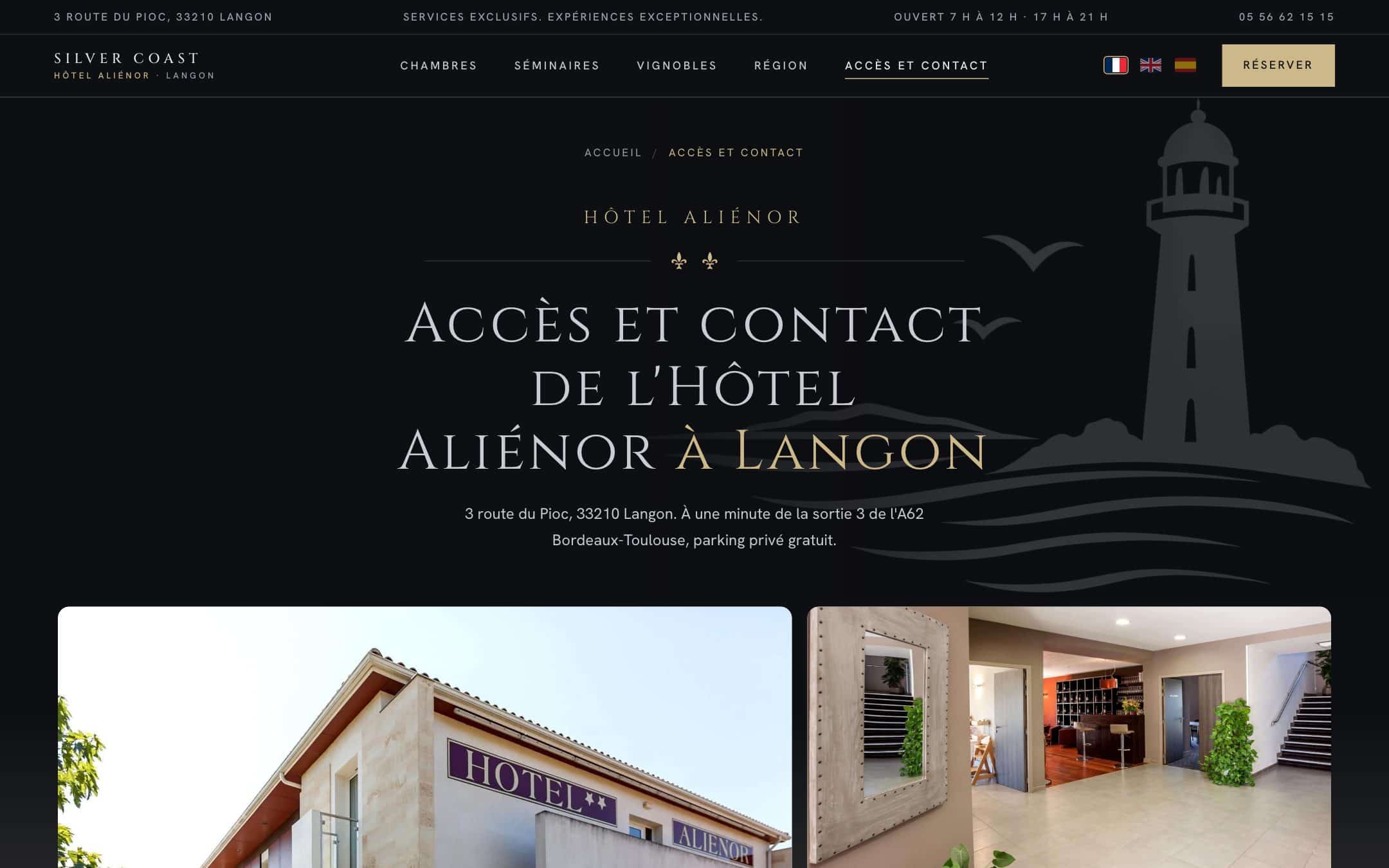 Aperçu du site Hôtel Aliénor