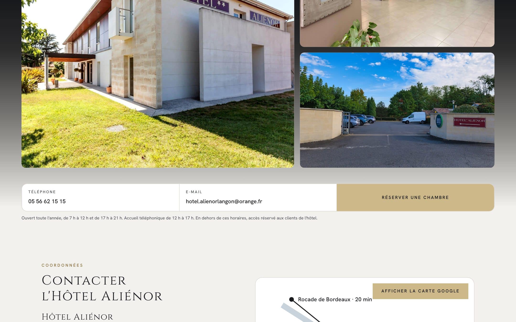 Aperçu du site Hôtel Aliénor